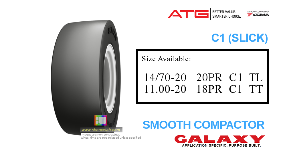 1100-20 18PR Galaxy Compactor C1 Slick TT tires