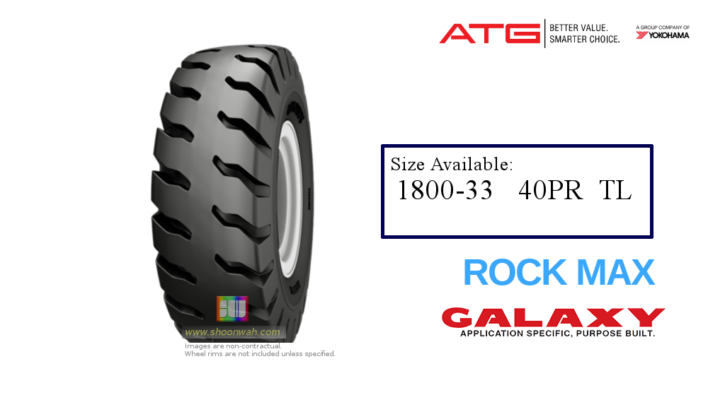 18.00-33 40PR E4/L4 ROCK MAX Galaxy Tipper Dump Truck TL OTR Tires