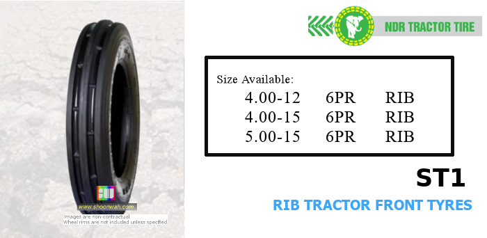 4.00-15 NDR 6PR ST1 ST-1 RIB tractor front tire premium agriculture ag  made in vietname