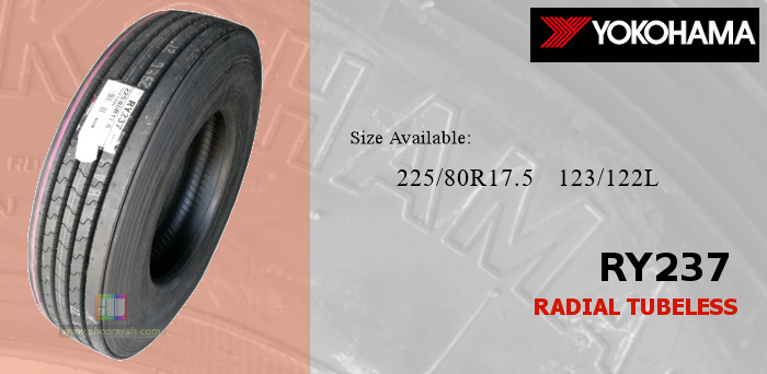 225/80R17.5 123/122L Yokohama Super Steel tubeless TL radial tires