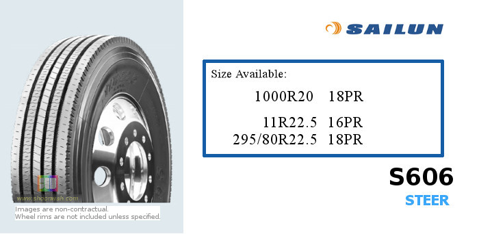 295/80R22.5 Sailun 18PR S606 RIB tubeless TL radial tires