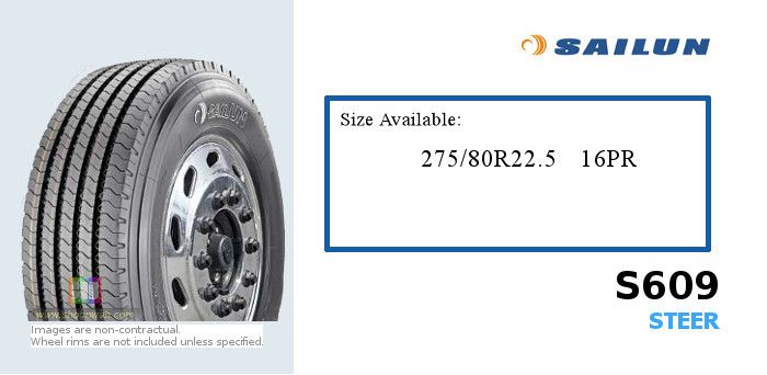 275/80R22.5 Sailun 16PR S609 RIB tubeless TL radial tires