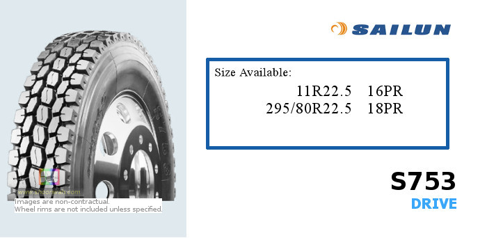 295/80R22.5 Sailun 18PR S753 LUG tubeless TL radial tires
