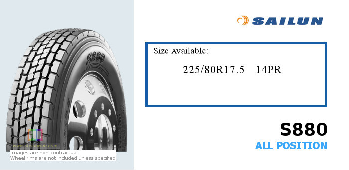 225/80R17.5 Sailun 14PR S880 tubeless TL radial tires
