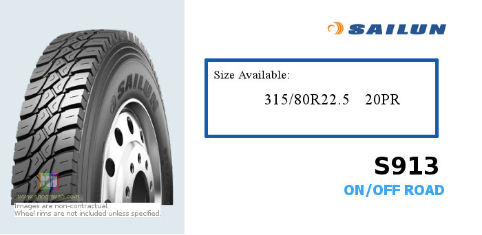315/80R22.5 Sailun 20PR S913A LUG tubeless TL radial tires